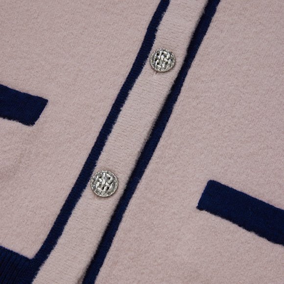 CHICJOC Women Wool and Cashmere Blended Cardigan with contrasting color … - Picture 13 of 16